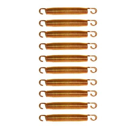 Verpakking van 10 gouden trampolineveren van 165 mm