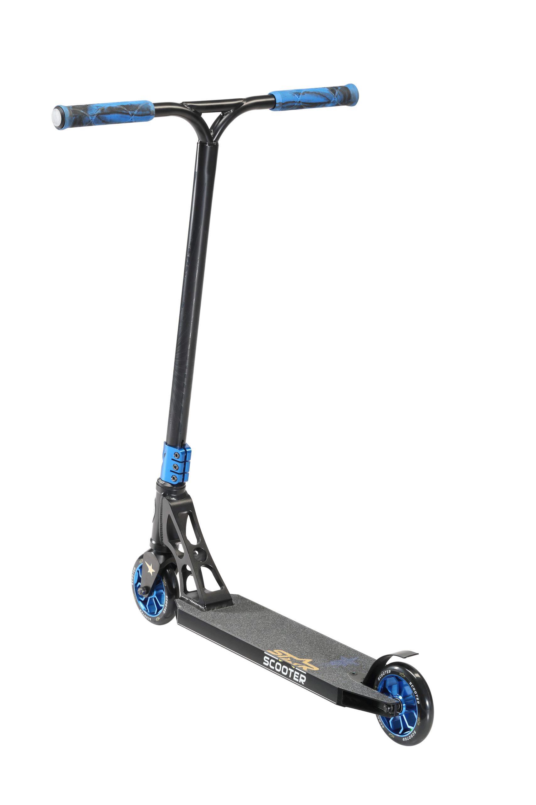 STAR SCOOTER Freestyle Jump alu stuntstep, 120mm Pro Trick Roller, zwart blauw 4/7