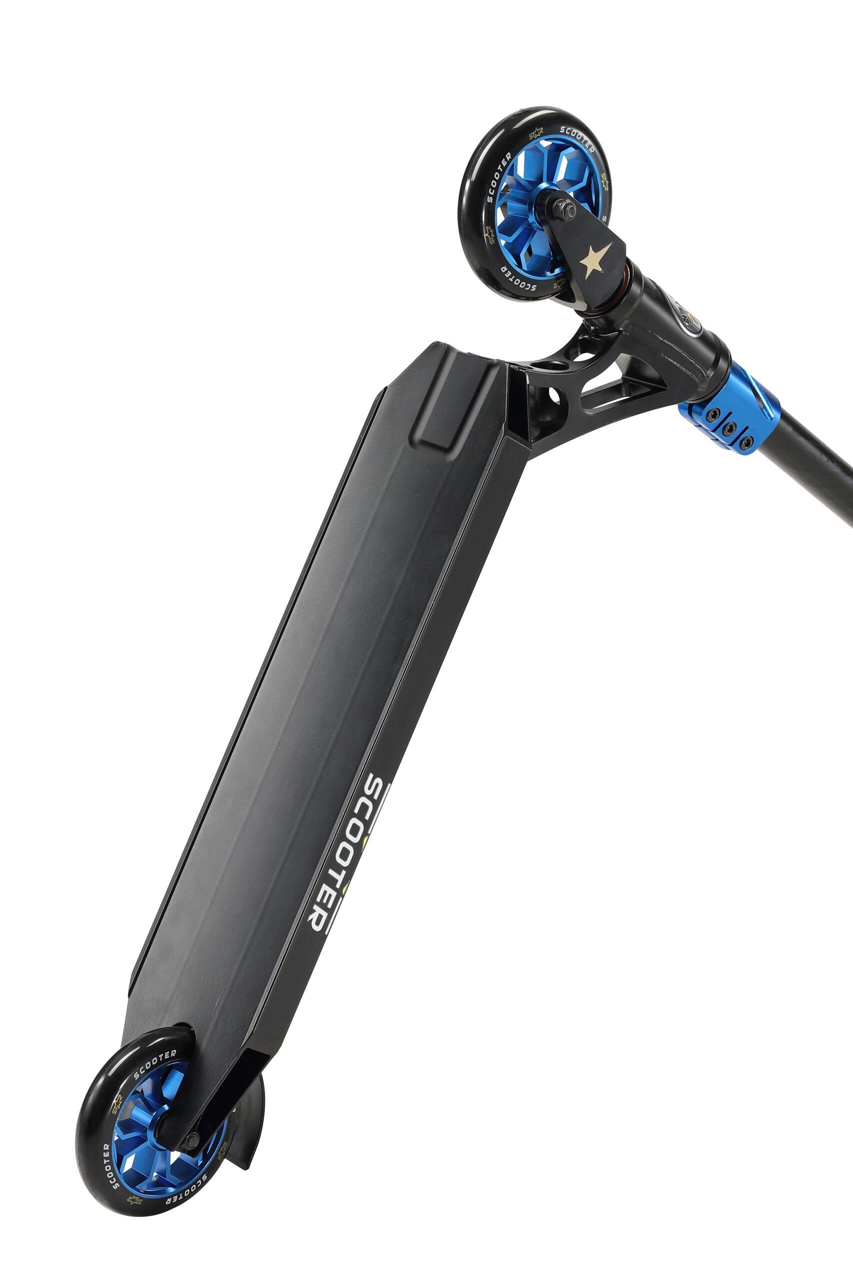 STAR SCOOTER Freestyle Jump alu stuntstep, 120mm Pro Trick Roller, zwart blauw 5/7
