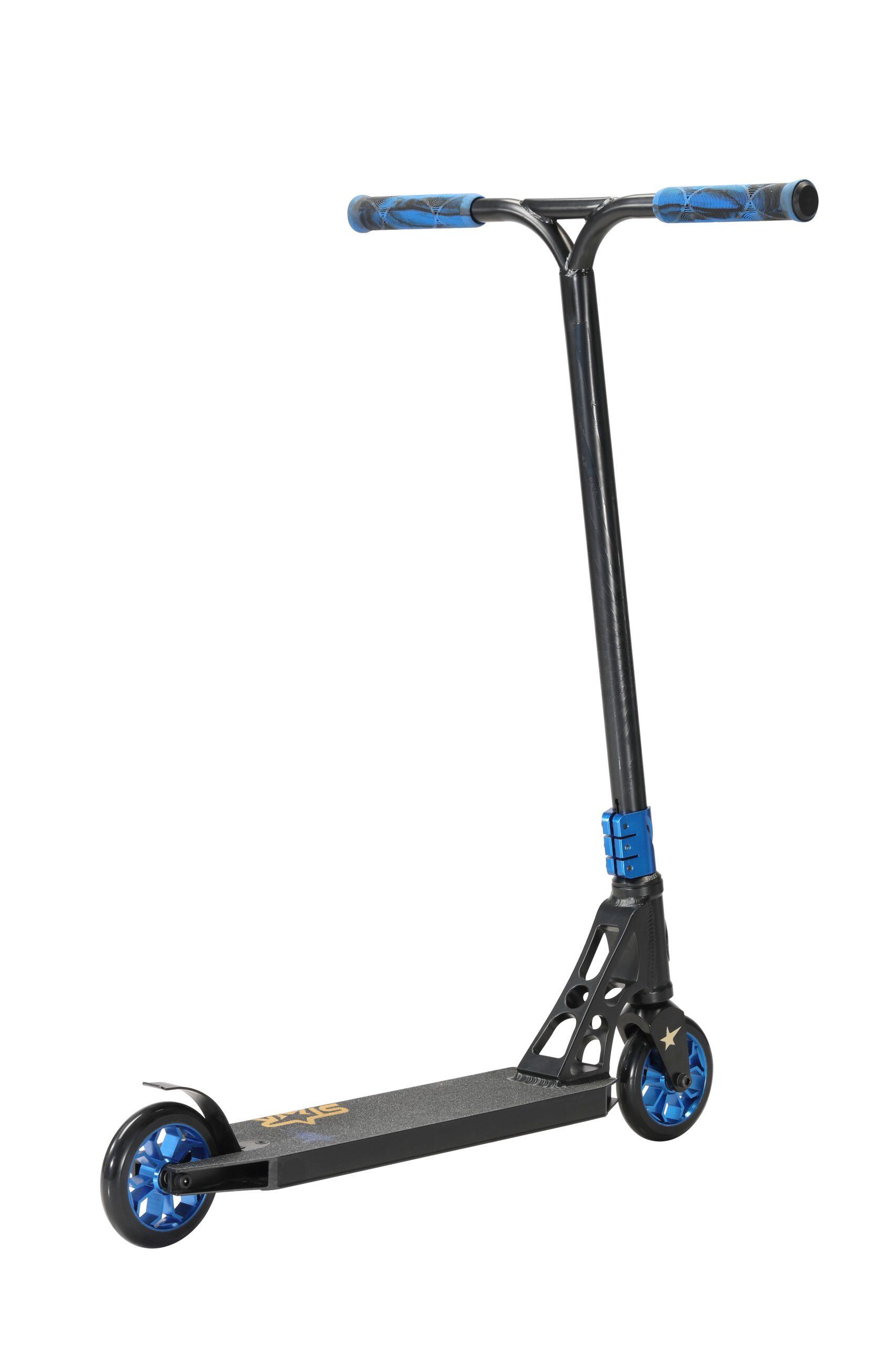 STAR SCOOTER Freestyle Jump alu stuntstep, 120mm Pro Trick Roller, zwart blauw 3/7