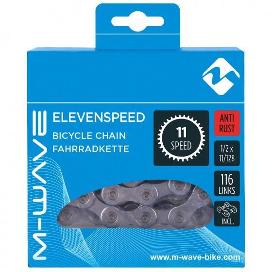 M-WAVE Fahrradkette Elevenspeed, mit Anti-Rost-Beschichtung, silber