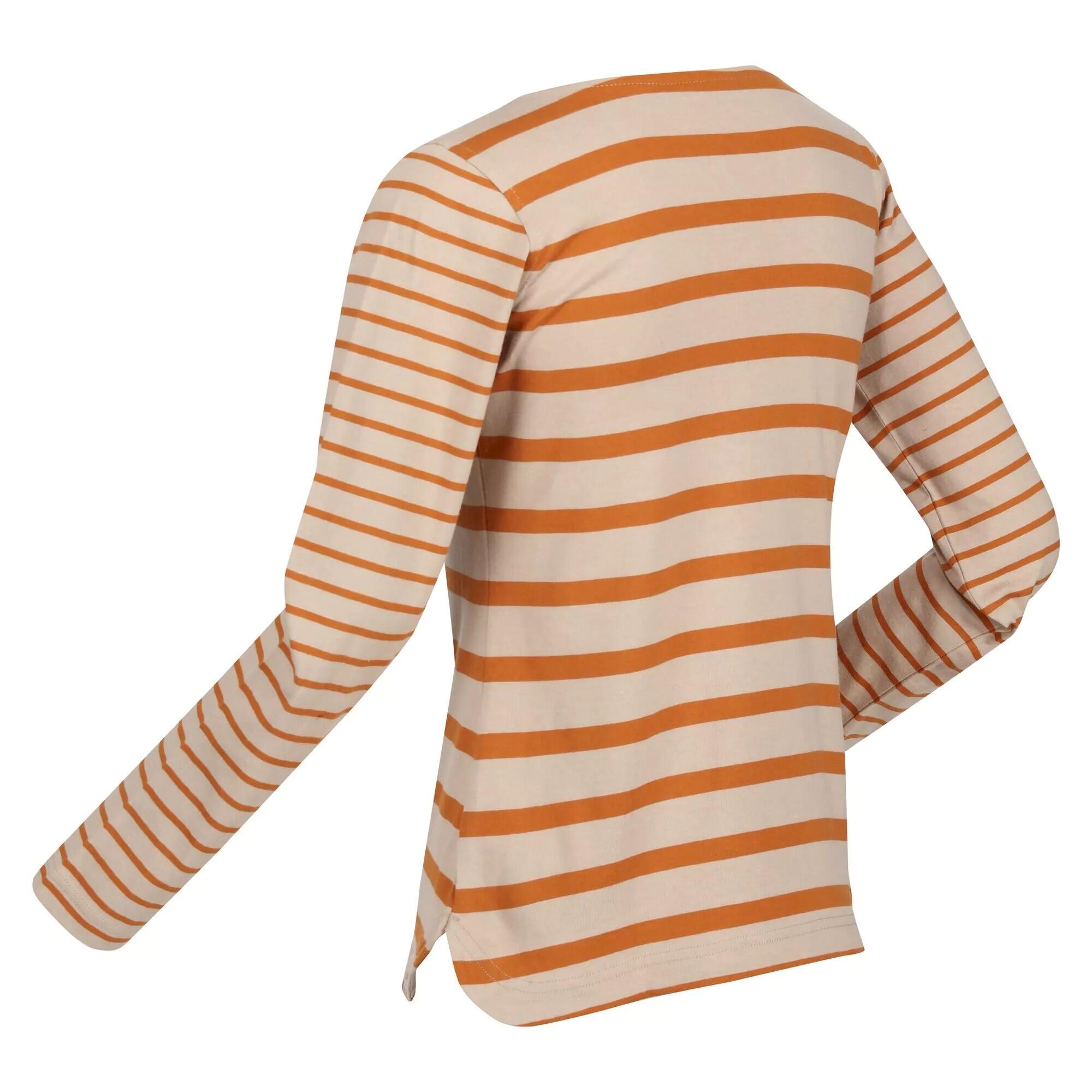 Womens/Ladies Farida Striped LongSleeved TShirt (Moccasin Brown/Copper) 3/5