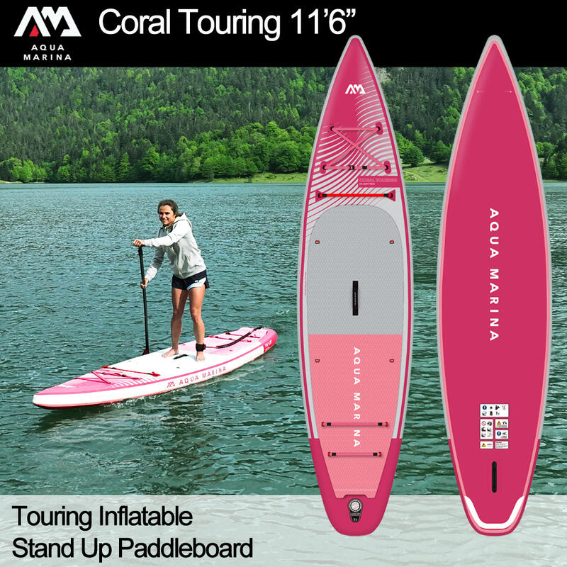 Deska SUP Aqua Marina Coral Touring 11'6" BT-23CTPR (Raspberry)