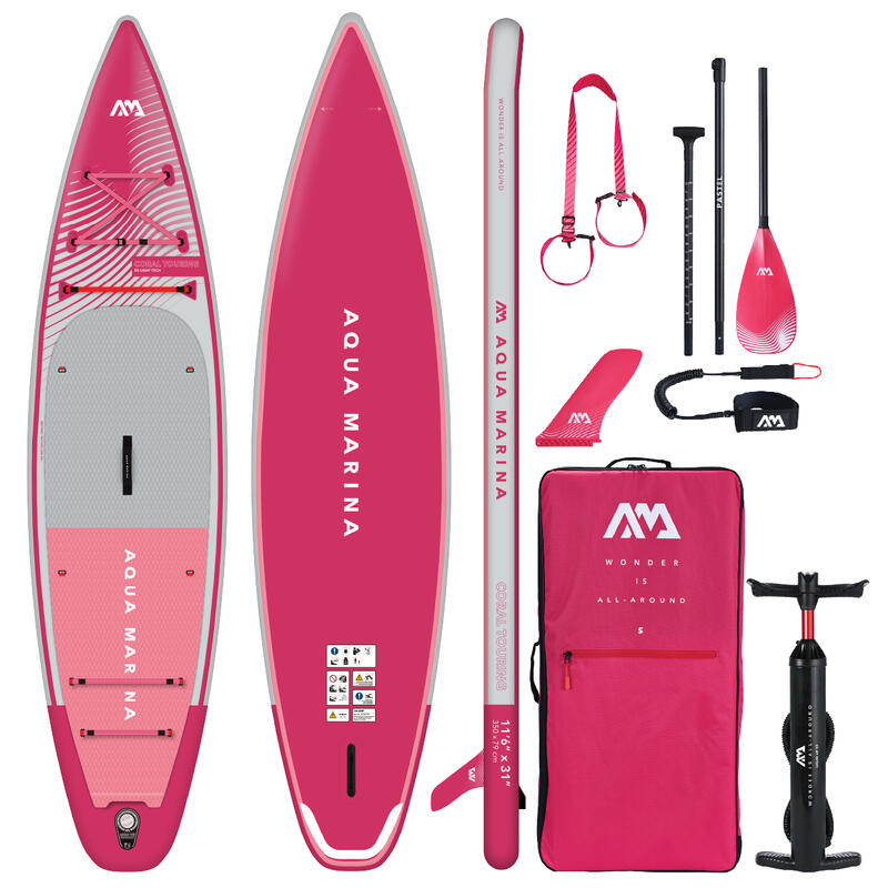 Nafukovací paddleboard AQUA MARINA Coral Touring 11'6''x31''x6'' RASPBERRY