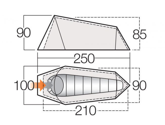 Namiot 1 osobowy Vango Soul 100 , 1,82 kg, 50 x 14 cm