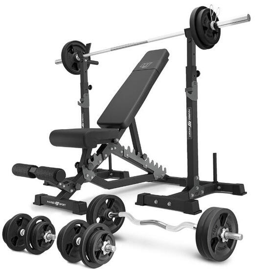 Ensemble de musculation Marbo Sport banc réglable et accessoires supplémentaires