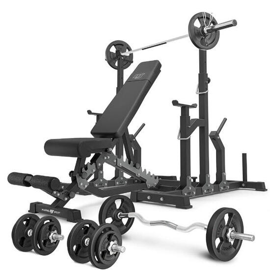 Ensemble de musculation Marbo Sport banc réglable et accessoires supplémentaires
