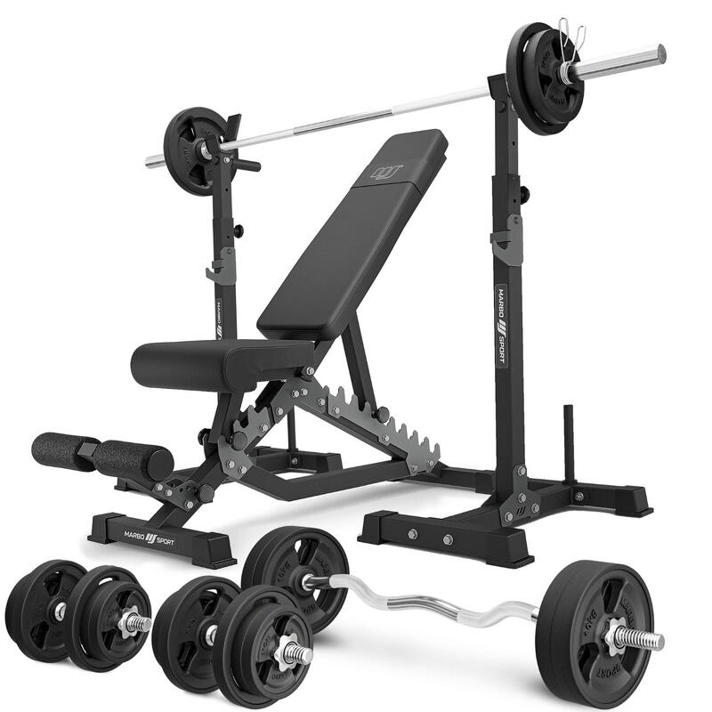 Ensemble de musculation Marbo Sport banc réglable et accessoires supplémentaires