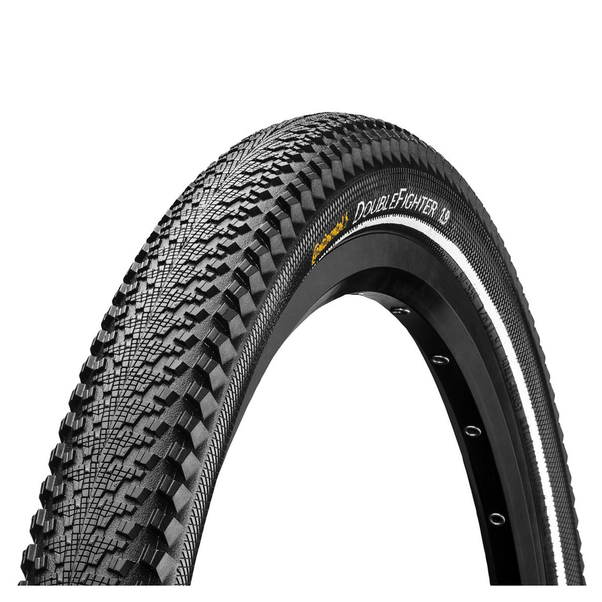 CONTINENTAL DoubleFighter III Reflex Tyre-Wire Bead MTB Black/Black Reflex 24X2.0"