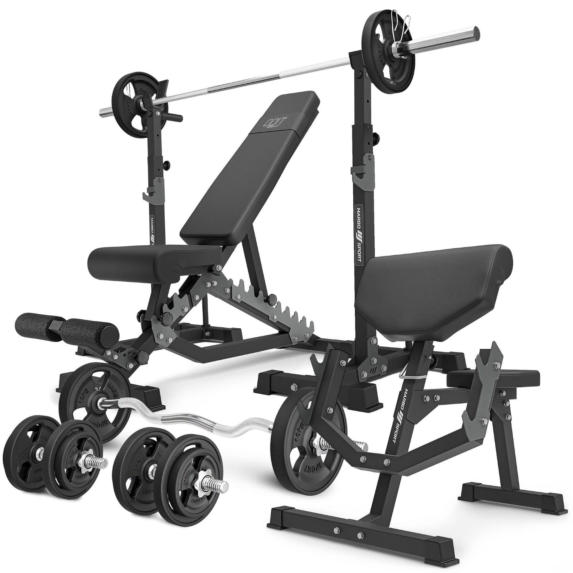 Ensemble de musculation Marbo Sport banc réglable et accessoires supplémentaires 1/5
