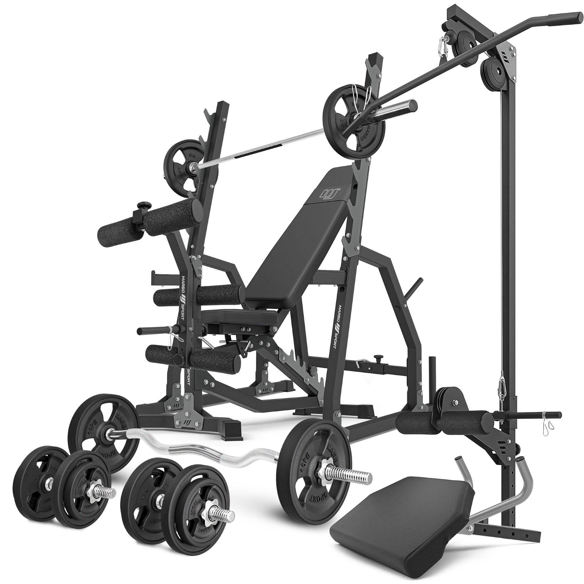 Marbo Sport - Ensemble De Musculation Marbo Sport Banc Réglable Et Accessoires Supplémentaires - Banc De Musculation - Noir - Taille Unique - Decathlon