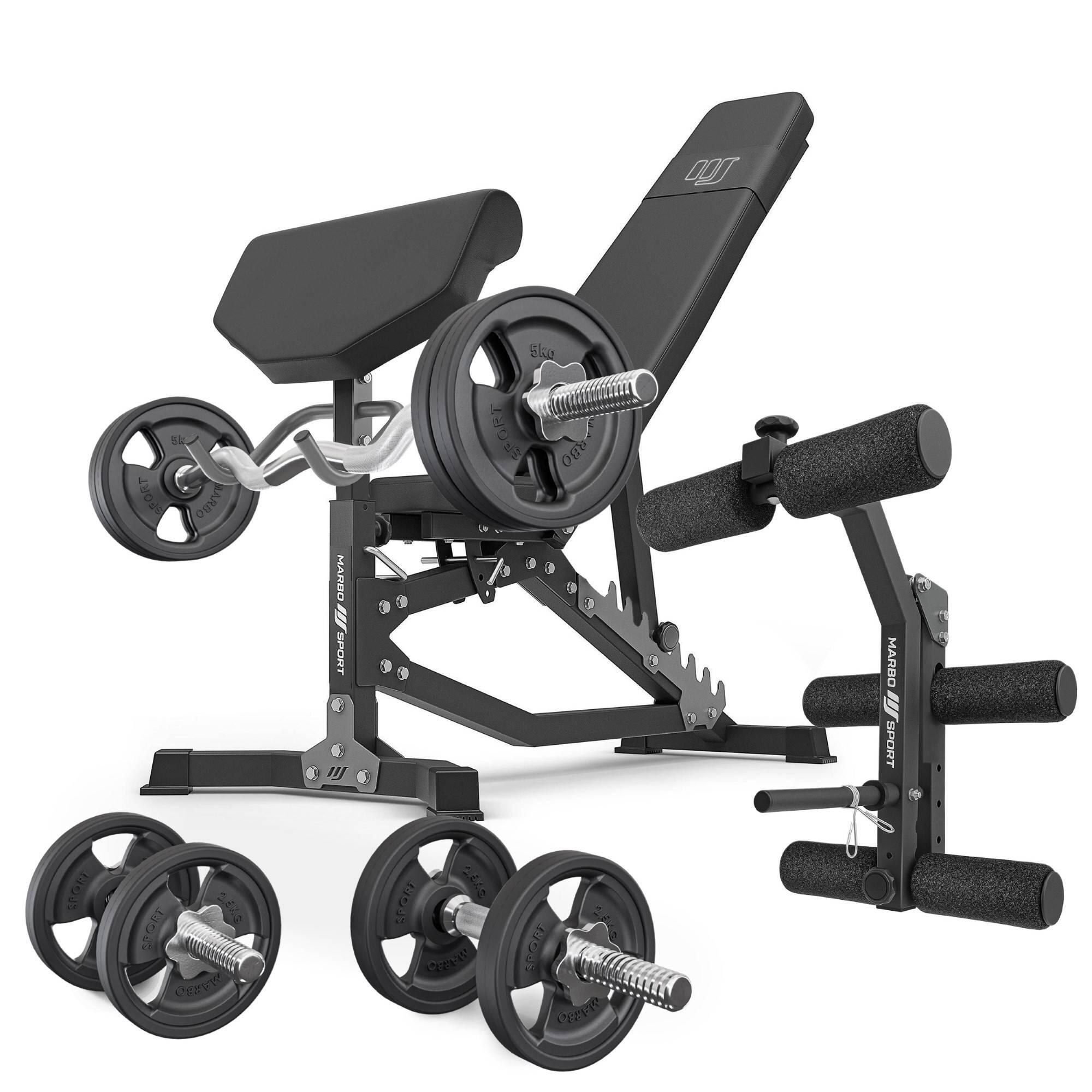 Marbo Sport - Ensemble De Musculation Marbo Sport Banc Réglable Et Accessoires Supplémentaires - Banc De Musculation - Noir - Taille Unique - Decathlon