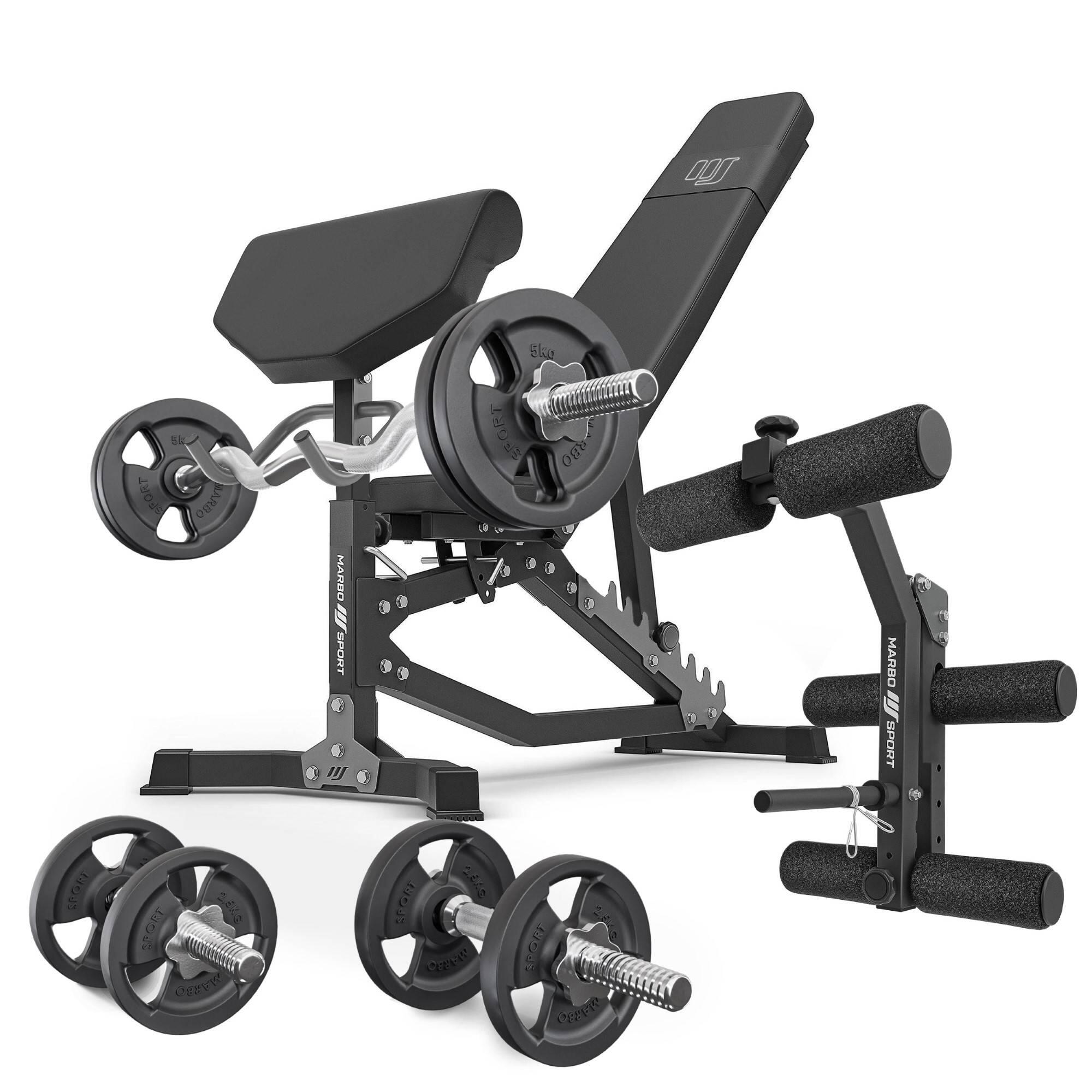 Marbo Sport - Ensemble De Musculation Marbo Sport Banc Réglable Et Accessoires Supplémentaires - Banc De Musculation - Noir - Taille Unique - Decathlon