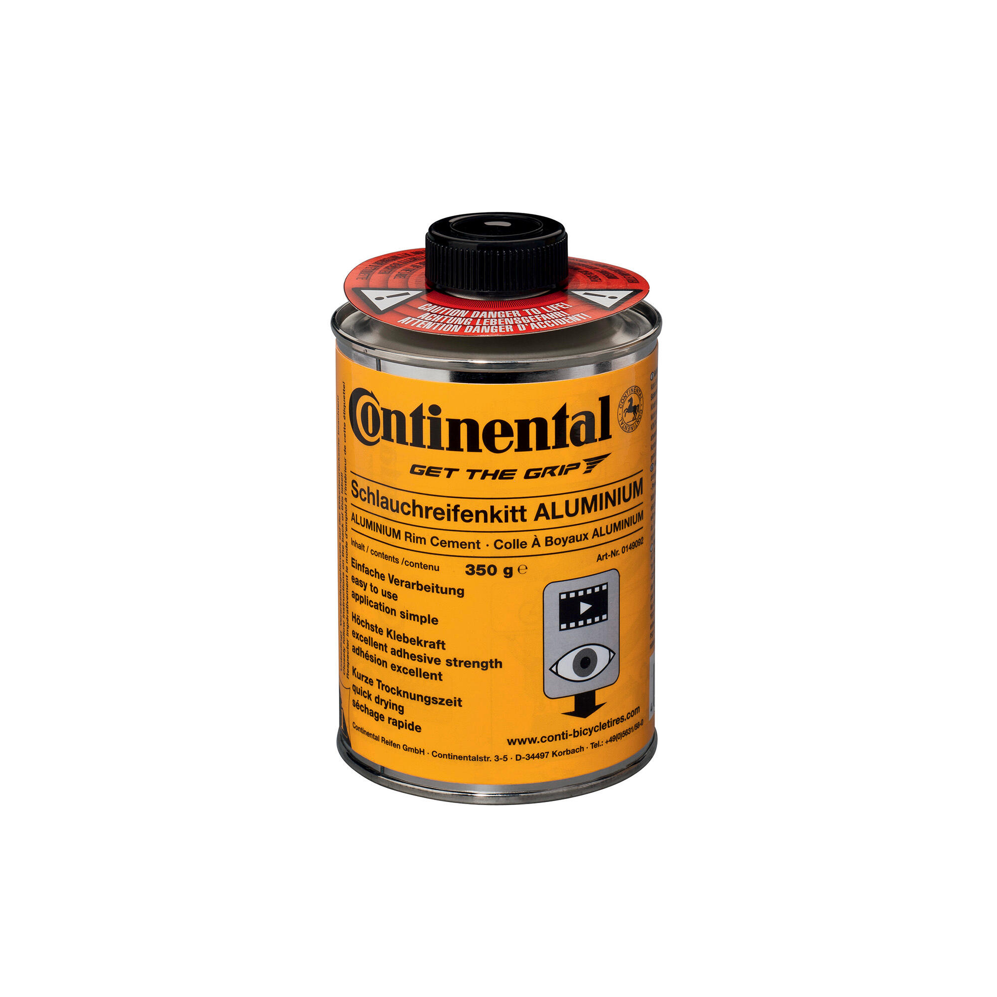 CONTINENTAL Tubular Rim Cement Alu 350g Can Black 350G Can