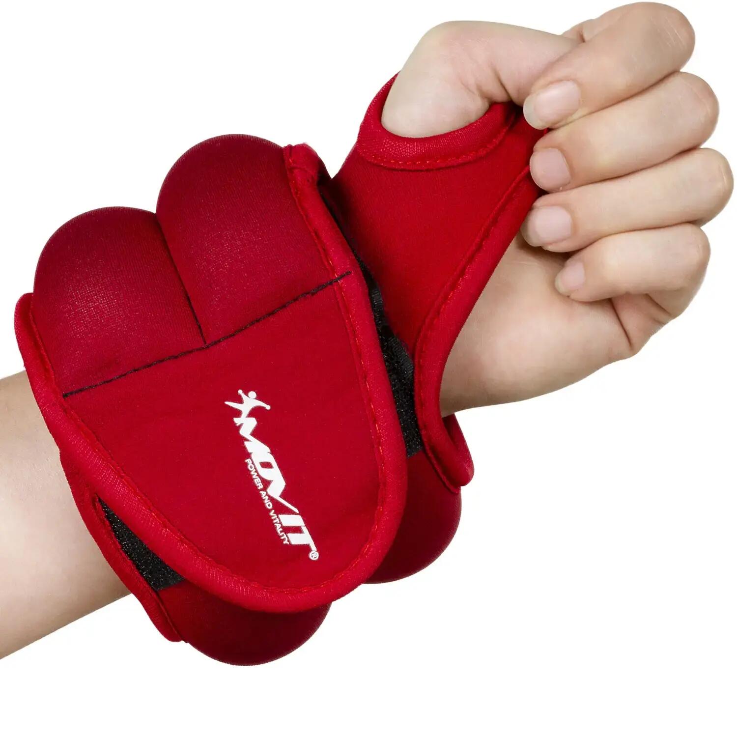 Greutati din neopren pentru degetul mare, MOVIT® 2 x 1,5 kg, rosu 2/7