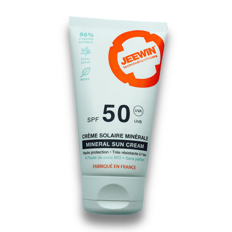 JEEWIN 100% Minerale Zonnebrand SPF50 | UVA + UVB |  Koraal Safe (80gr)