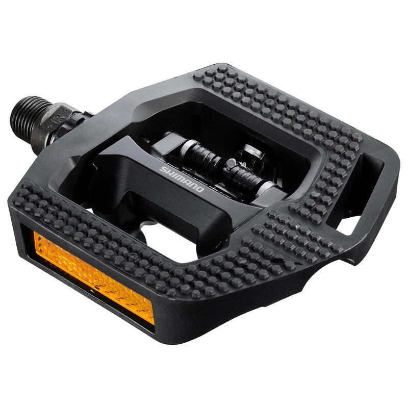 Pedale bicicleta MTB PD-T421, cu catadioptrii si placute SM-SH56 - negru