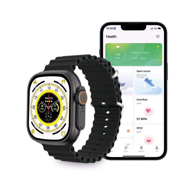 Smartwatch Ksix Urban Plus, modalità sport/salute, sommergibile, nero