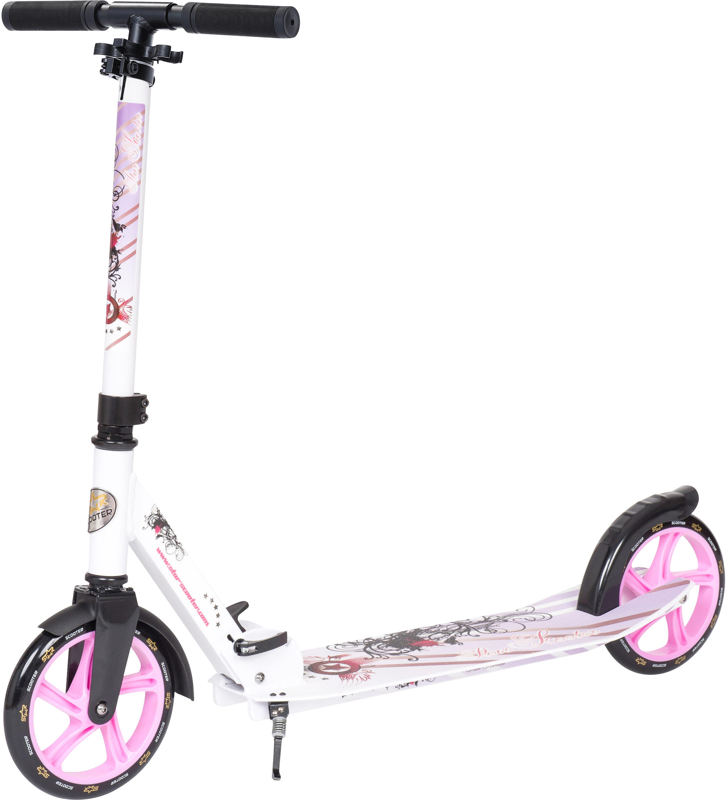 STAR SCOOTER STAR SCOOTER Alu City vouwbaar 205mm XXL staplank wit / lila