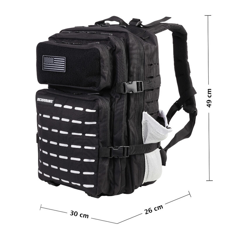 Militaire tactische rugzak ELITRAINX V2 Zwart en Wit 45L voor sport en reizen