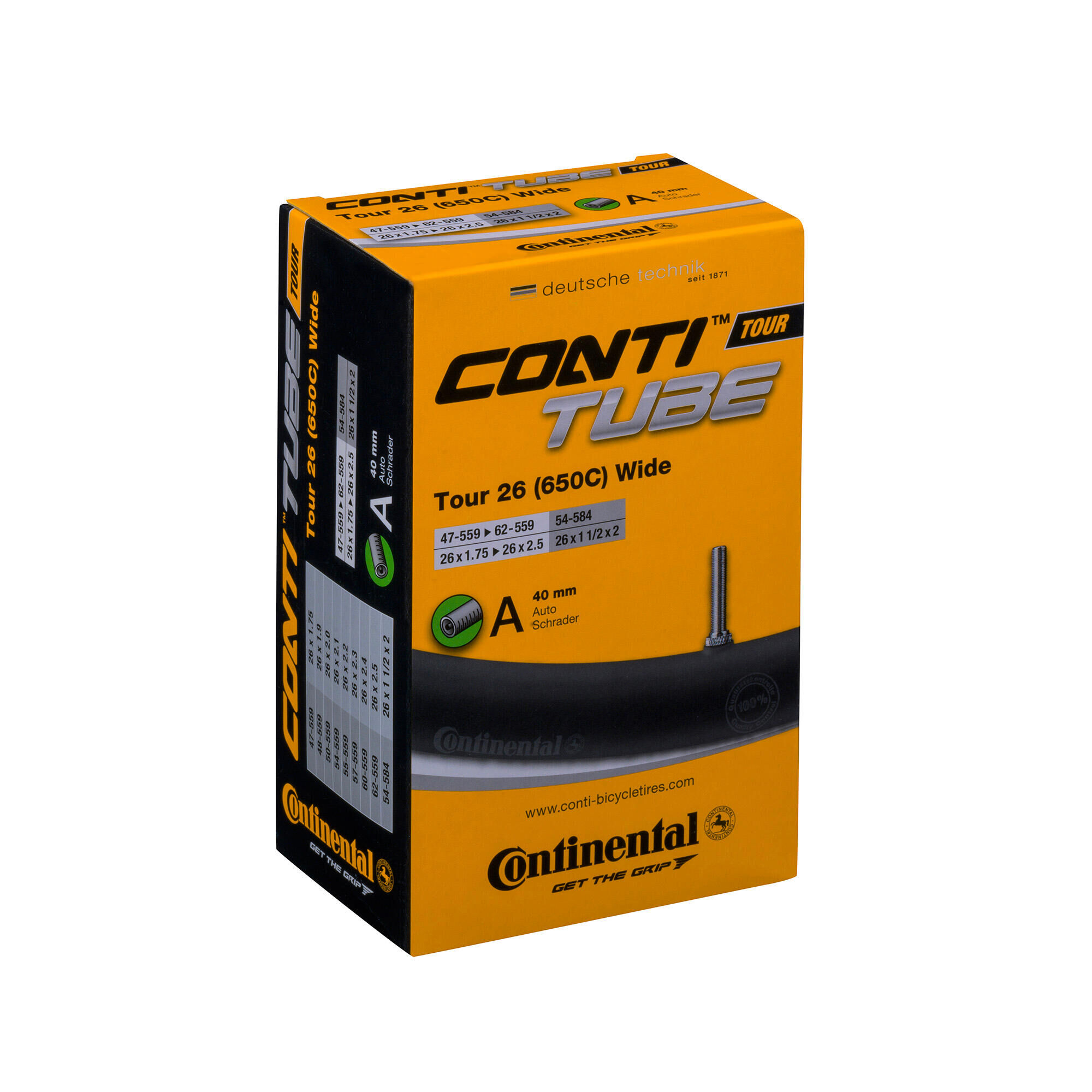 CONTINENTAL Tour Tube - Schrader 40mm Valve Urban Black 28X1.75-2.5"