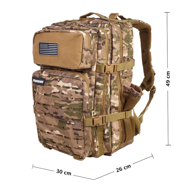 Militaire tactische rugzak ELITRAINX V2 militaire camouflage 45L voor sport