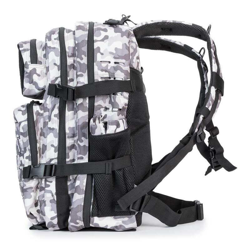 Militaire tactische rugzak ELITRAINX V2 zwart-wit camouflage 45L voor sport