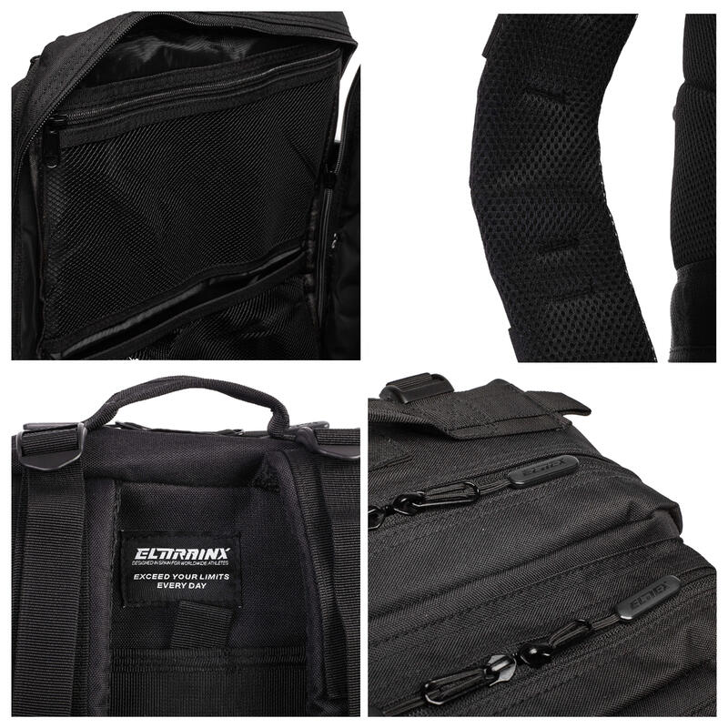 Cross-Training-Rucksack ELITRAINX V1 Schwarz 45L für Sport und Reisen