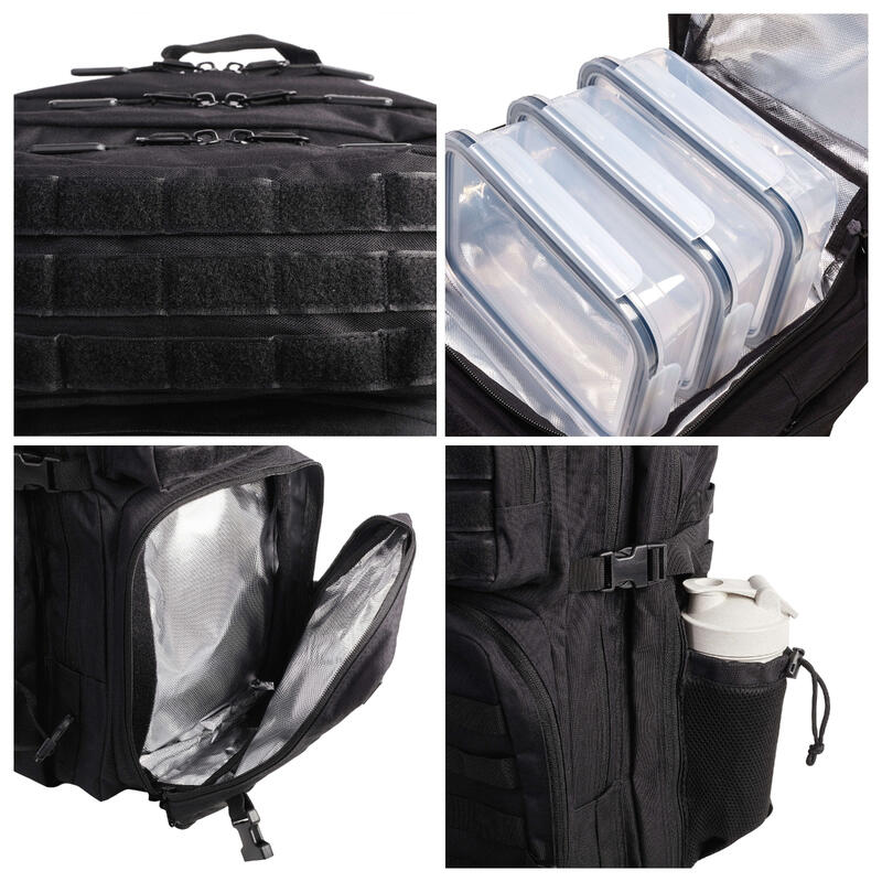 Sac à dos tactique militaire ELITRAINX compartiment alimentaire Noir 45L