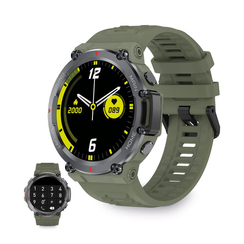 Smartwatch Ksix Oslo, multiesportivo e saúde, Submersível, verde