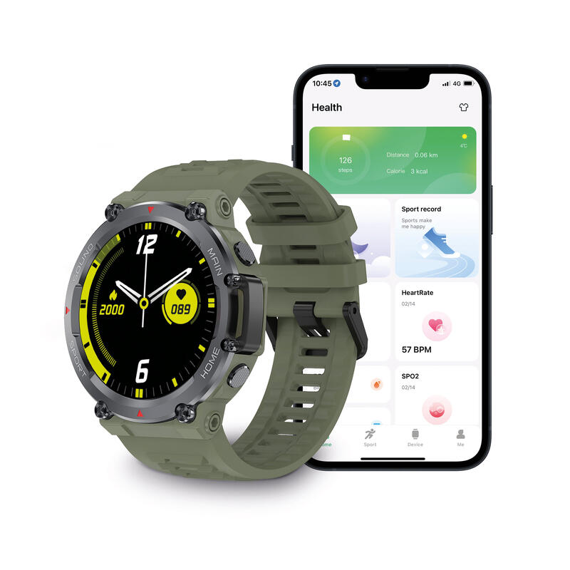 Smartwatch Ksix Oslo, multisport et santé, Submersible, vert