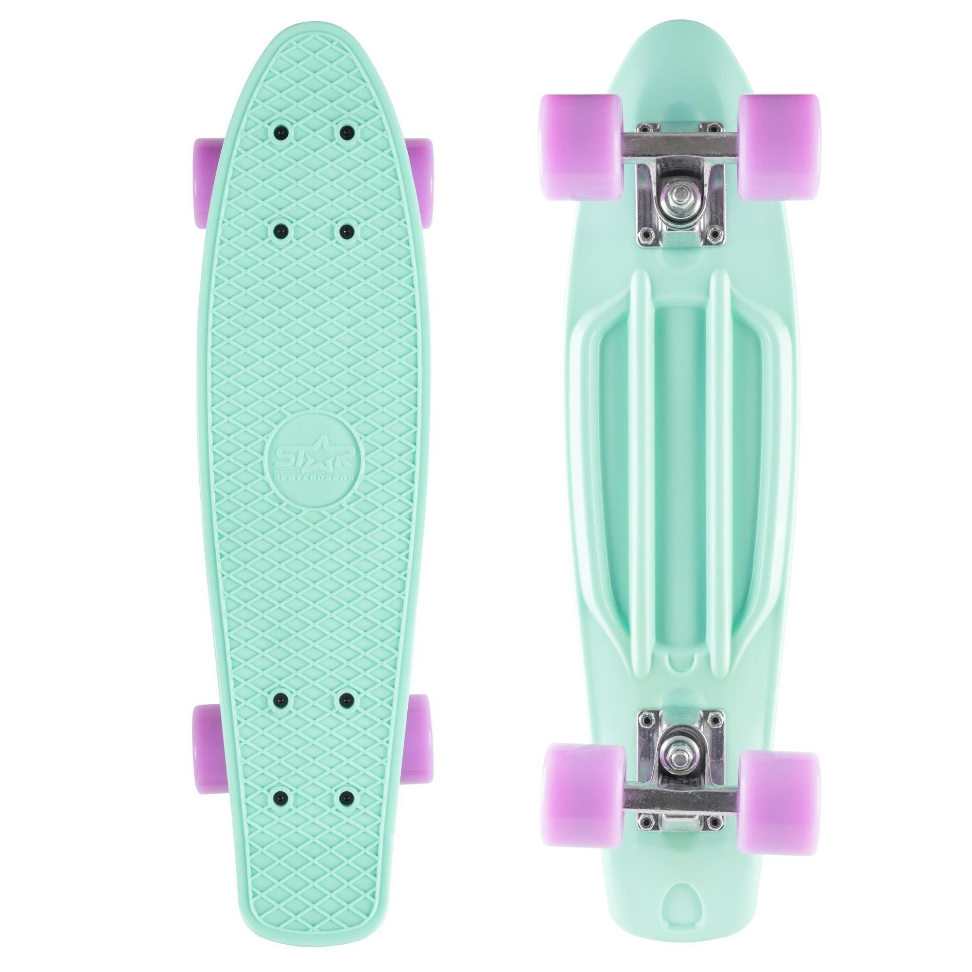 STAR SKATEBOARDS STAR SKATEBOARDS Vintage Skateboard, Retro Cruiser 60mm, mint / lila