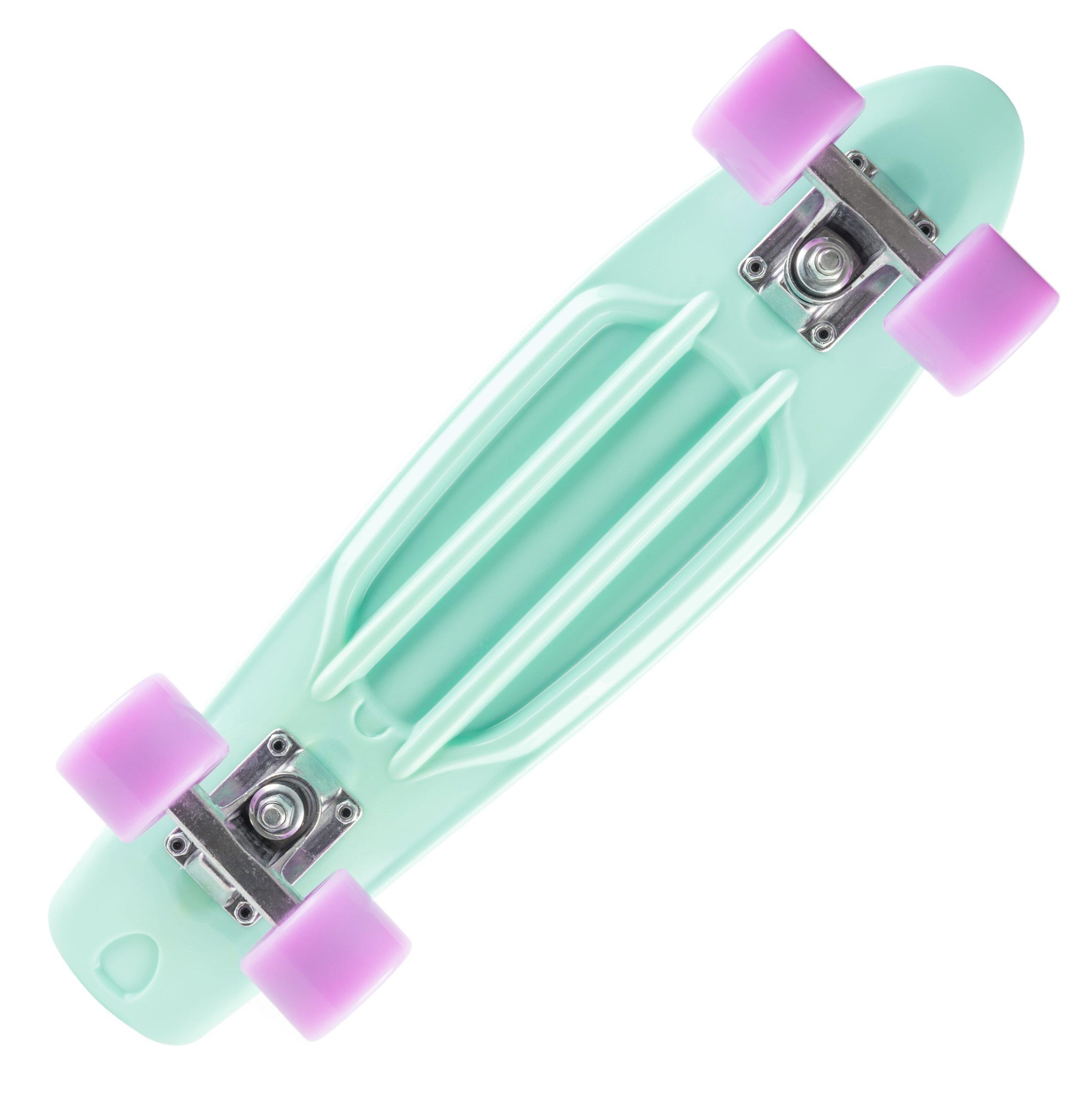 STAR SKATEBOARDS Vintage Skateboard, Retro Cruiser 60mm, mint / lila 2/7