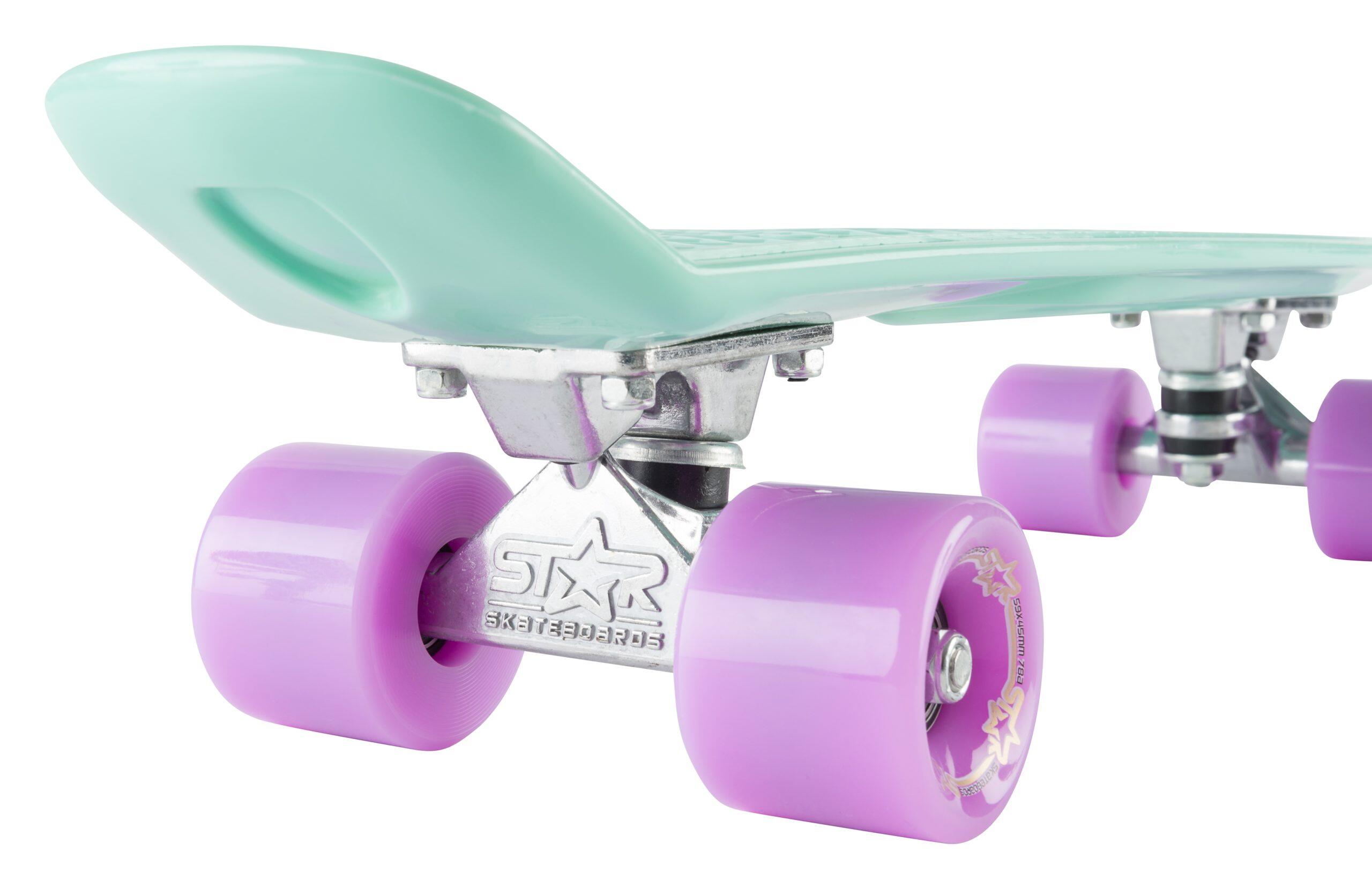 STAR SKATEBOARDS Vintage Skateboard, Retro Cruiser 60mm, mint / lila 3/7