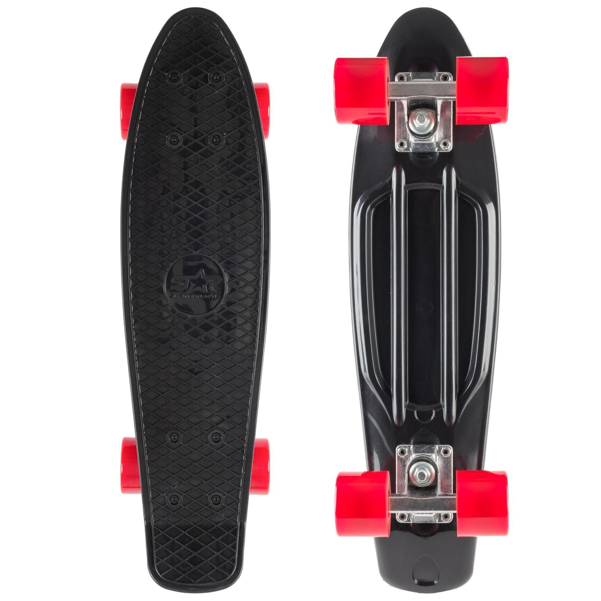 Bikestar - Skateboard Retro Mini 60 Mm Vintage Cruiser - Cruiser Skate - Noir|rouge - Decathlon