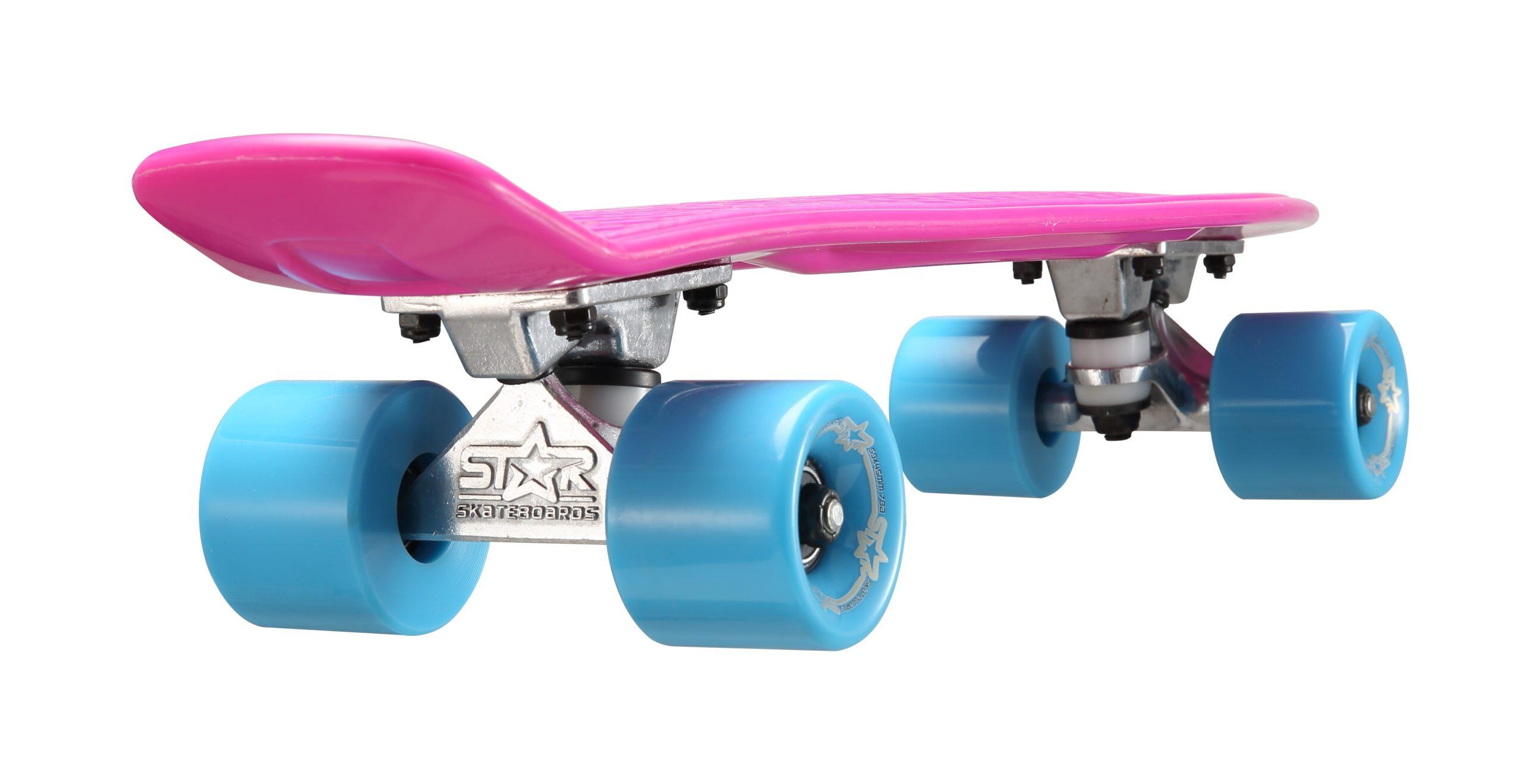 STAR SKATEBOARDS Vintage Skateboard, Retro Cruiser 60mm, paars / blauw 4/7
