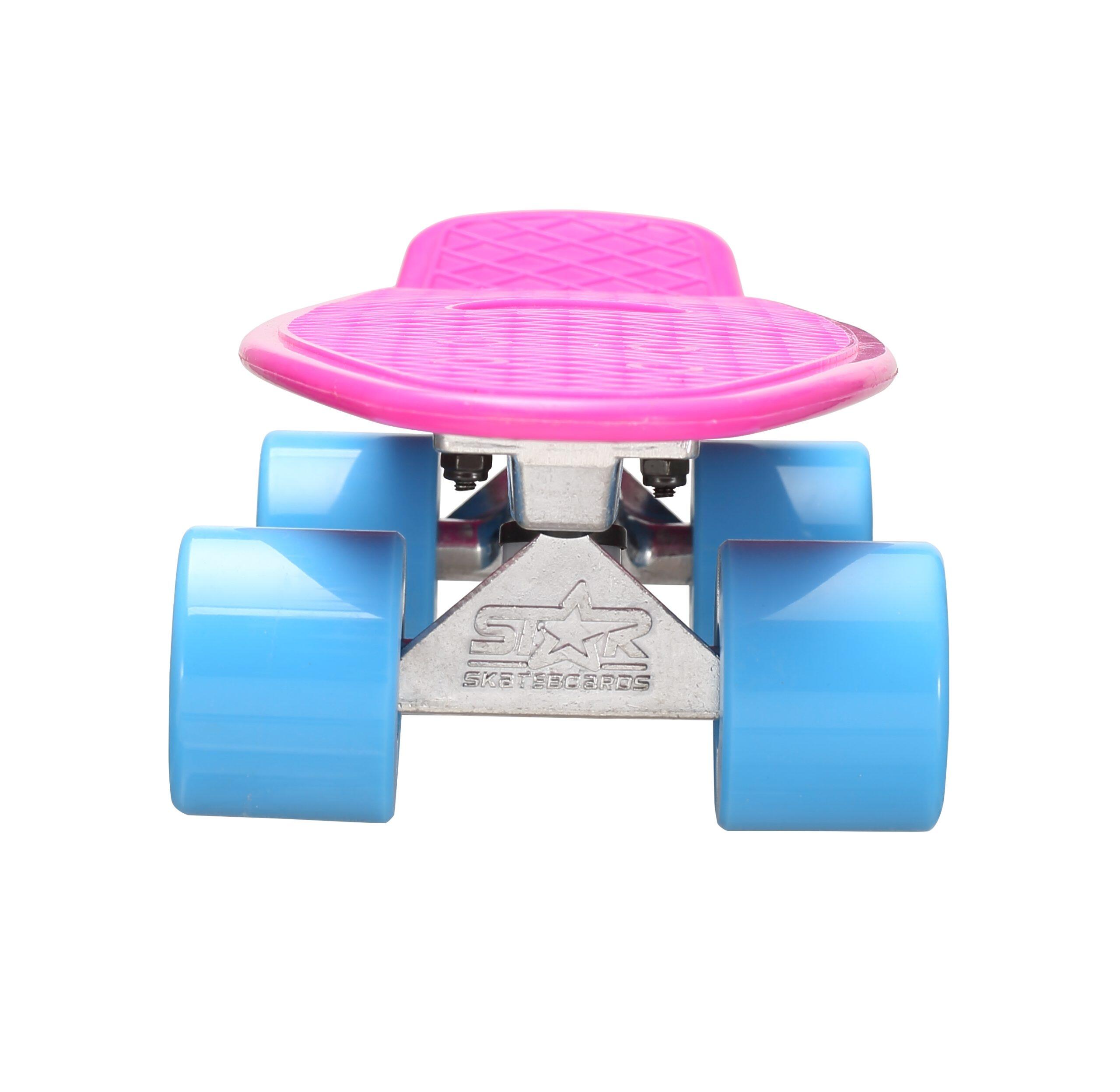 STAR SKATEBOARDS Vintage Skateboard, Retro Cruiser 60mm, paars / blauw 3/7