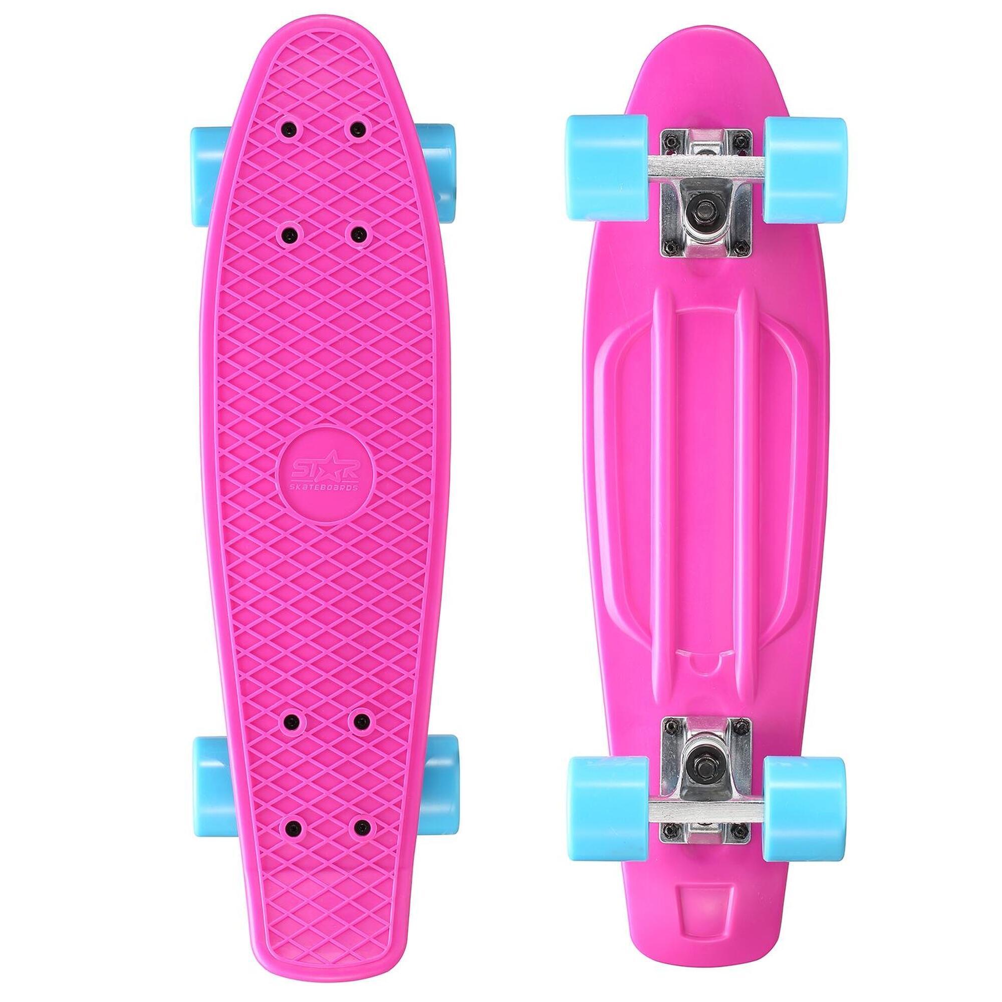 Bikestar - Skateboard Retro Mini 60 Mm Vintage Cruiser - Cruiser Skate - Rose - Decathlon