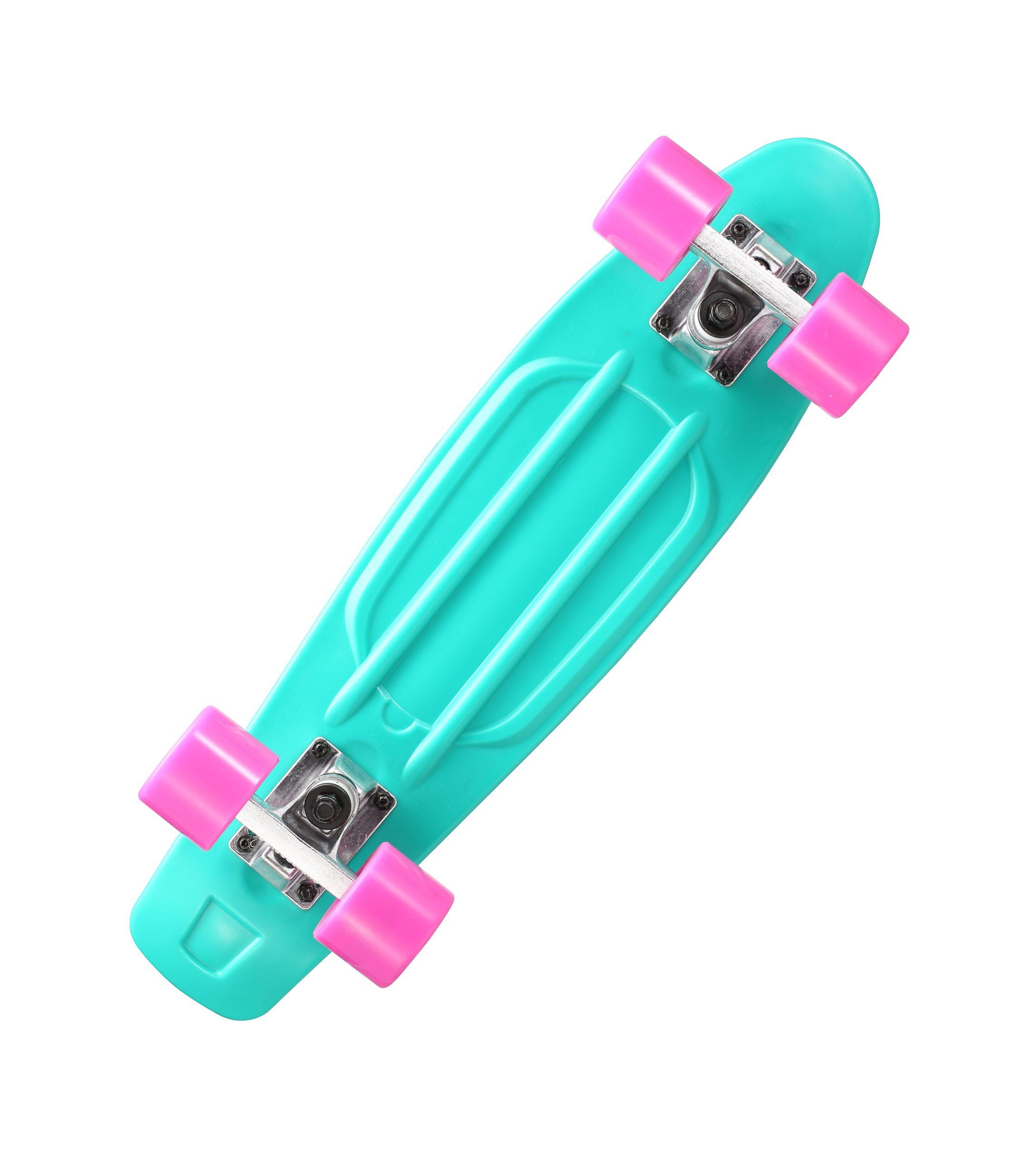 STAR SKATEBOARDS Vintage Skateboard, Retro Cruiser 60mm, turquoise / paars 5/6