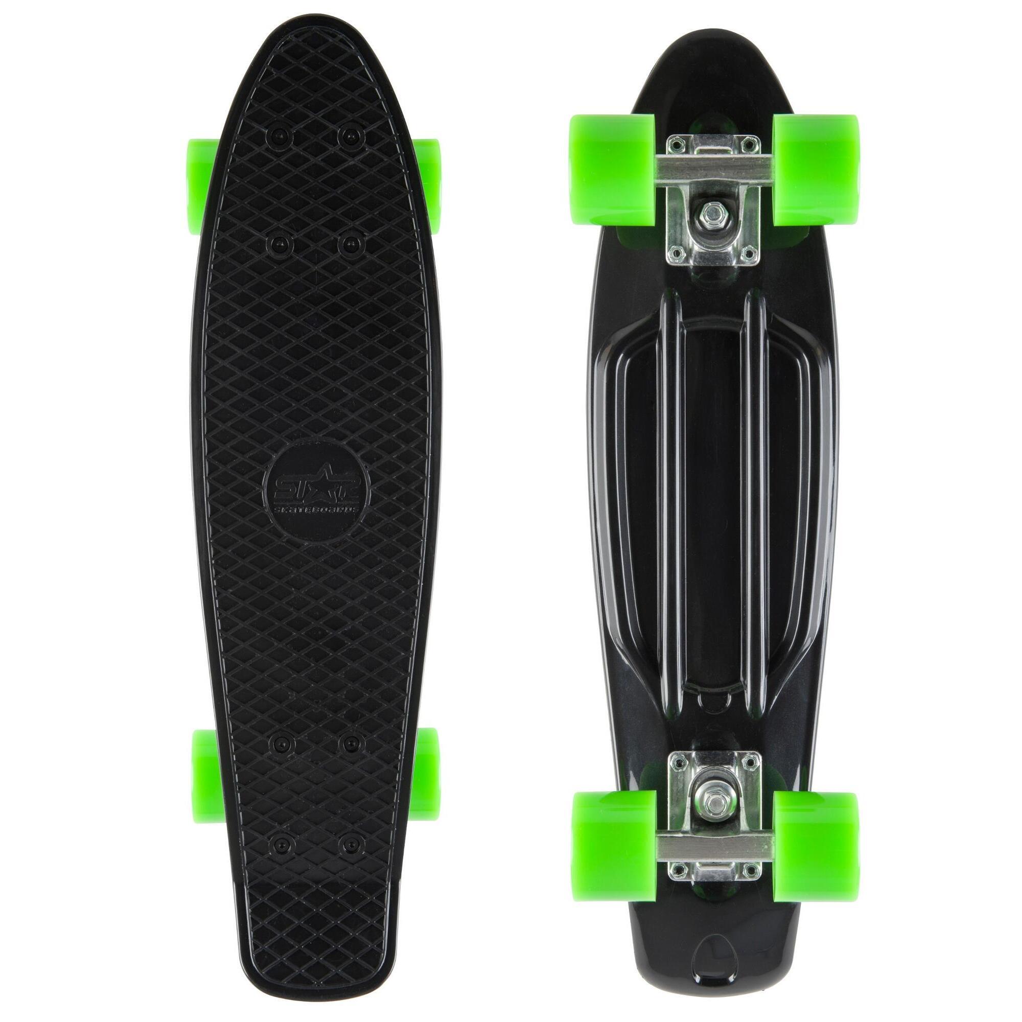 Bikestar - Skateboard Retro Mini 60 Mm Vintage Cruiser - Cruiser Skate - Noir|vert - Decathlon