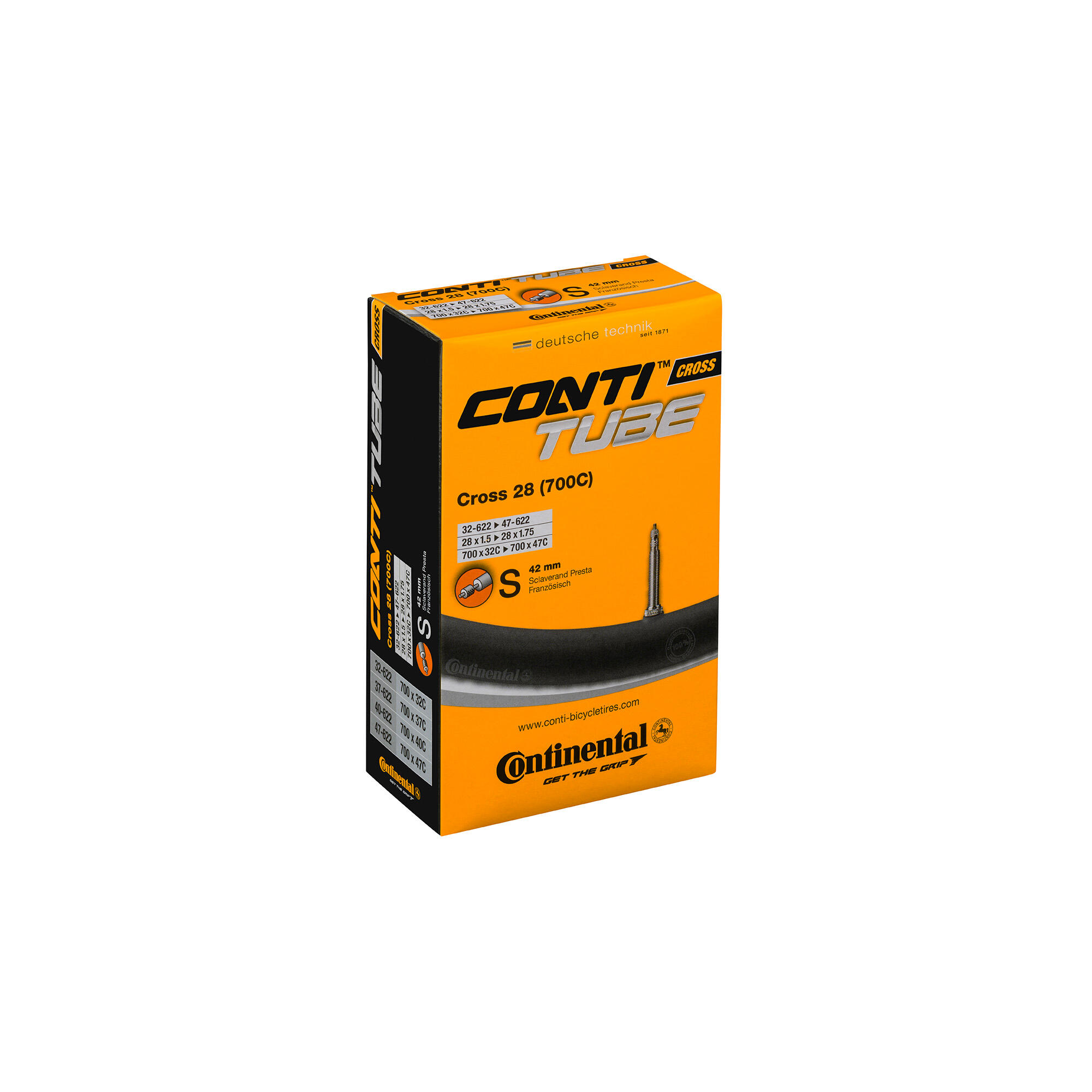 CONTINENTAL Cross Tube - Presta 42mm Valve Road Black 700X32-47C