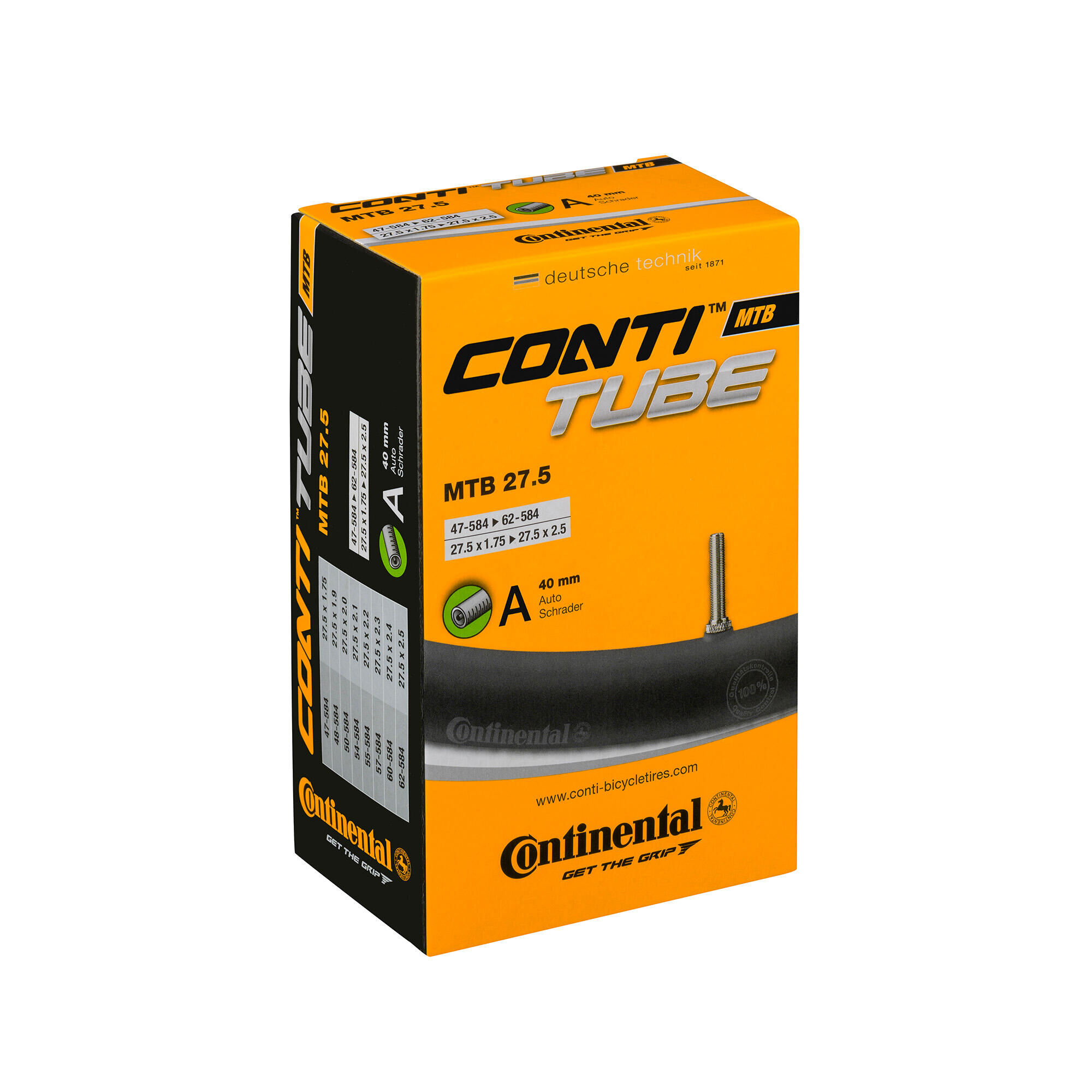 CONTINENTAL MTB Tube - Schrader 40mm Valve MTB Black 26X1.75-2.5"