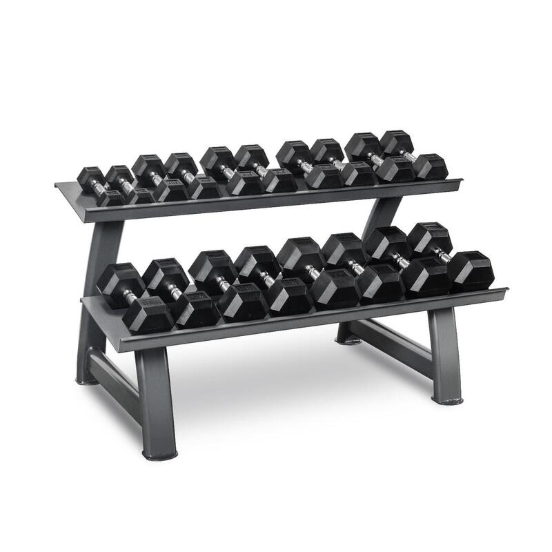 Krachtset zeshoekige dumbbells 2-20Kg + Rack