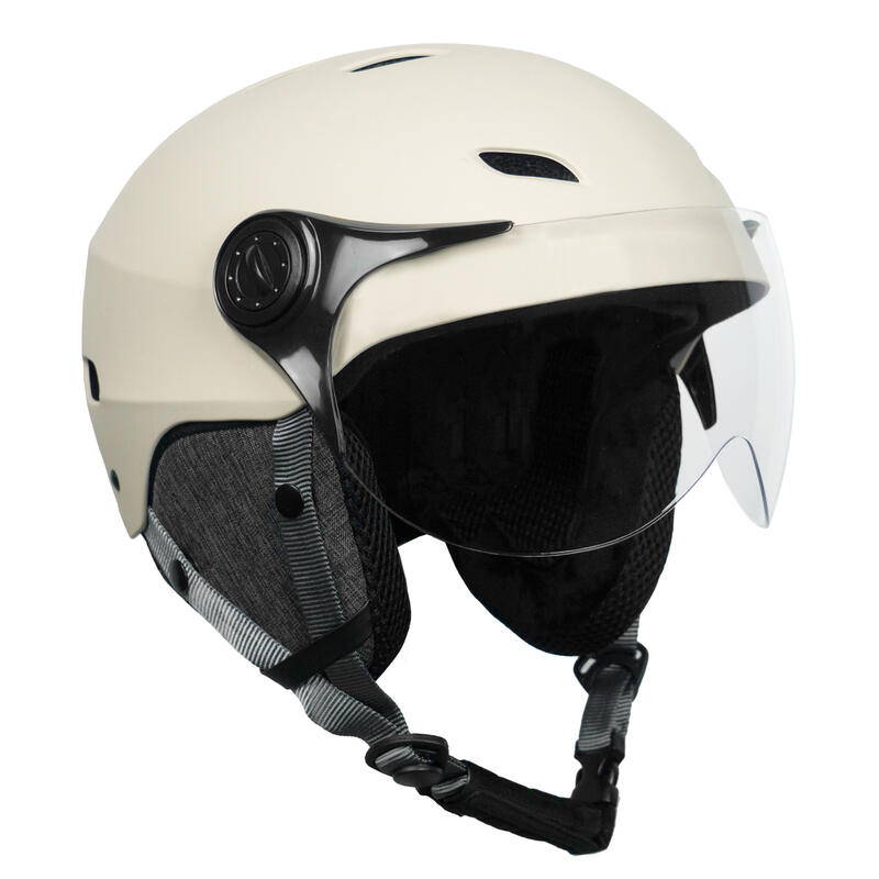 Casque YEEP.ME H.30 Vision LED Beige - LED et Visière pour Vélo, Trottinette