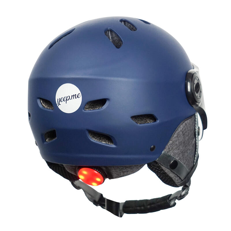 Casque YEEP.ME H.30 Vision LED Bleu Nuit - LED et Visière pour Vélo, Trottinette