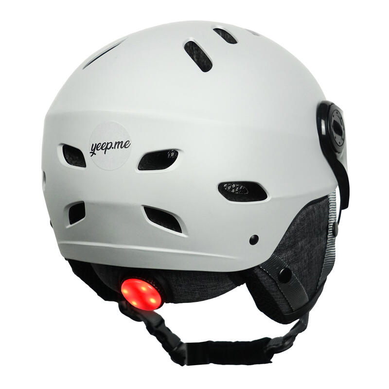 Helm LED H.30 Vision Cool Grey met Vizier voor Fiets, Scooter