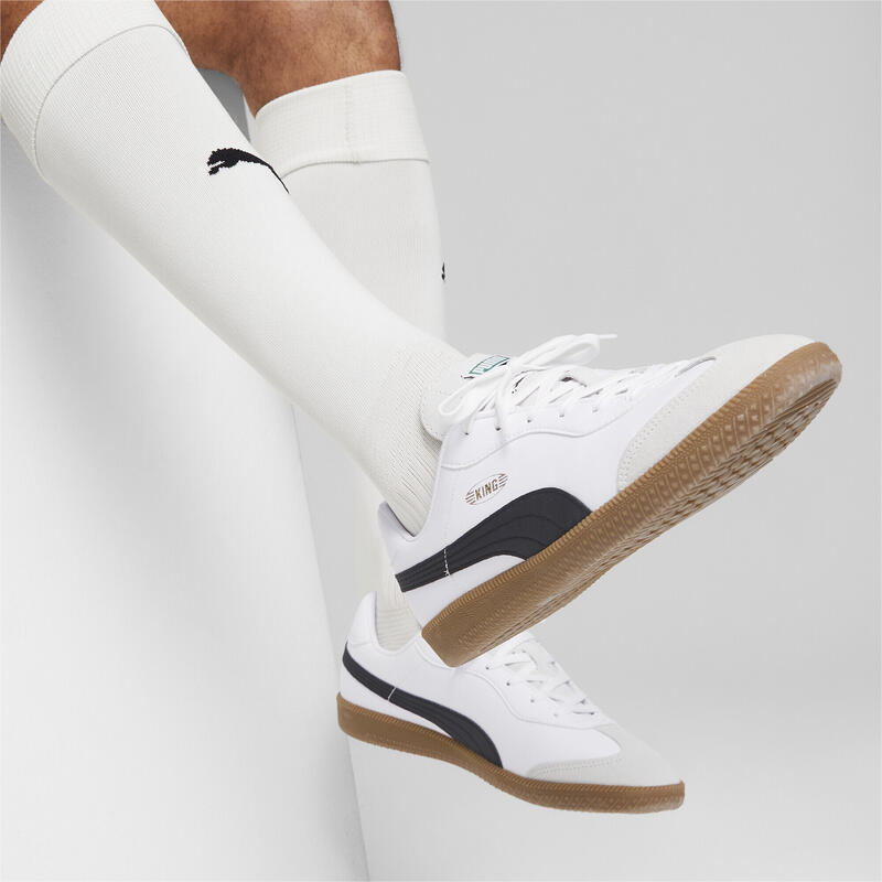 Chaussure de futsal KING 21 IT PUMA White Black Gum Beige