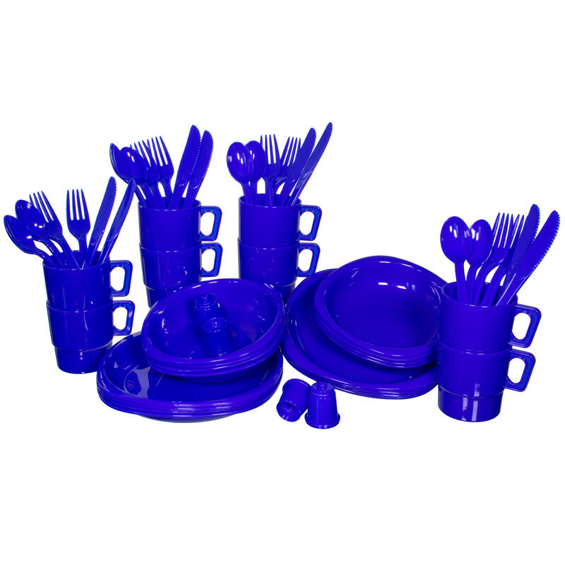 Vaisselle camping,Ensemble de vaisselle en plastique pour pique