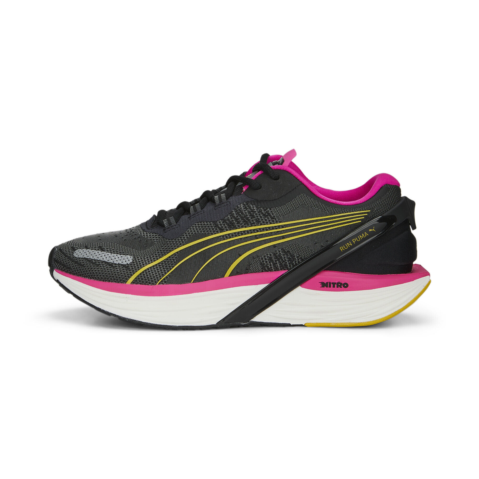 Scarpe da running XX Nitro da donna PUMA Black Ravish Fresh Pear Pink Yellow 3/6
