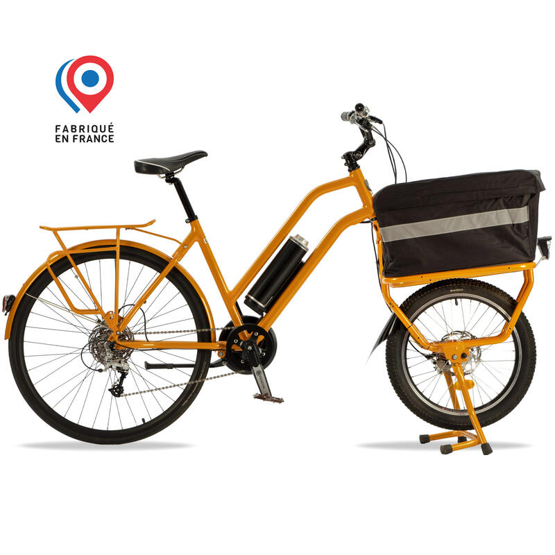 Vélo cargo compact électrique - Familéö 3 vitesses Blanc + accessoires  enfant